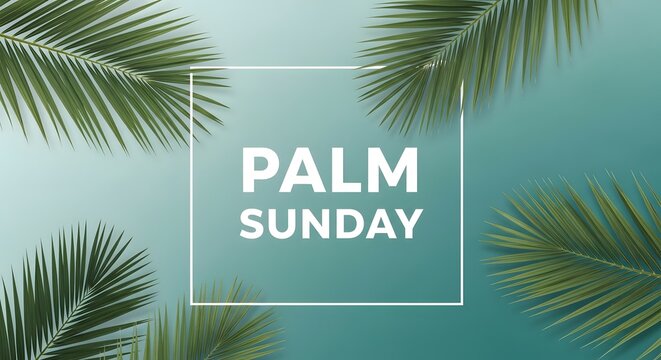 Palm sunday celebration on easter sunday with palm trees