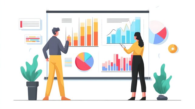 Professional statistics presentation layout white neutral background