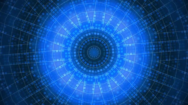 Glowing blue circle expands outward in Technology grid