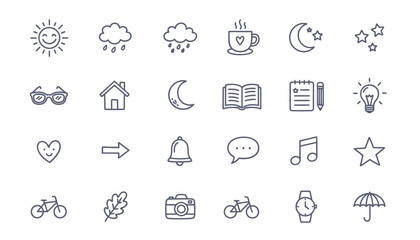 Universal Hand Drawn Lifestyle and Web Doodle Icon Vector Set
