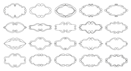 Elegant Hand-Drawn Ornamental Frames and Borders Collection for Design Projects