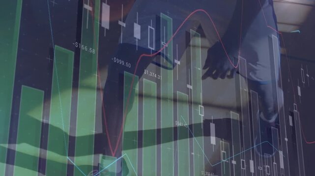 Animation of financial data processing over basketball players