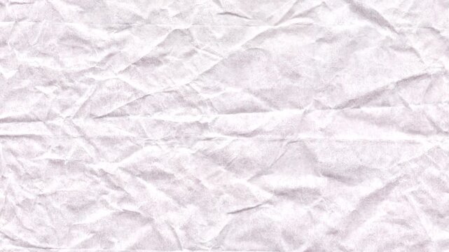 White Crumpled Paper Texture Loop 4K