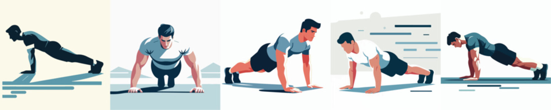 Vector of man push up