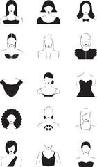 Obraz premium women style icons set white background