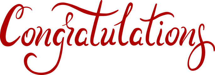 Elegant congratulations hand lettering typography icon collection in red and black color featuring modern calligraphy styles with sparkles and decorative elements.  © IR Vector Gallery