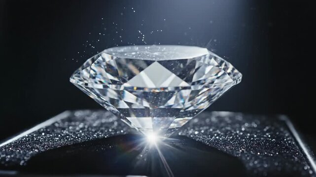 Perfectly Cut Diamond Refracting Light and Showing Rainbow Prism
