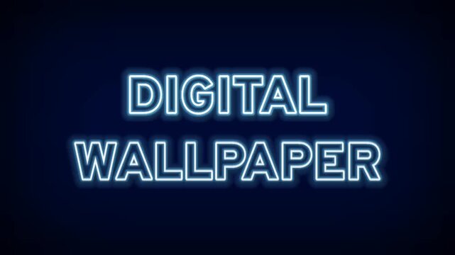 Glowing blue neon digital wallpaper text sign for desktop backgrounds mobile screensavers tech device customization and modern graphic design projects display