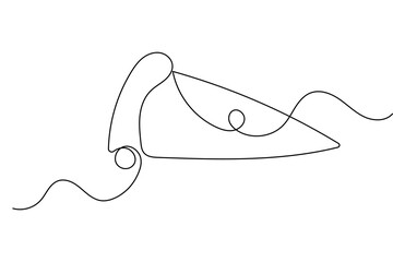 Obraz premium Pizza slice continuous one line drawing minimalist style isolated outline vector illustration