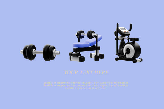 3D of exercise tools Illustration