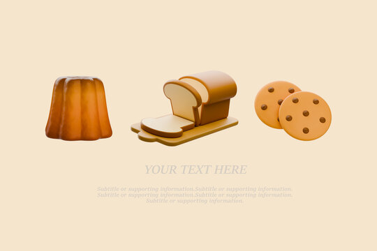 Concept of 3d bakery Illustration
