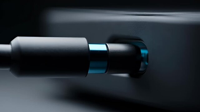 Close-Up of Usb-C Cable Plugging Into Port, Technology Concept