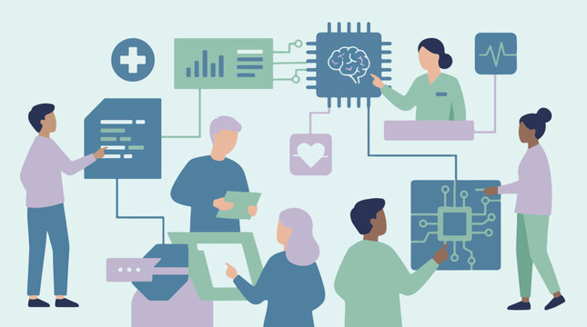Digital health and medical technology with data analysis and AI