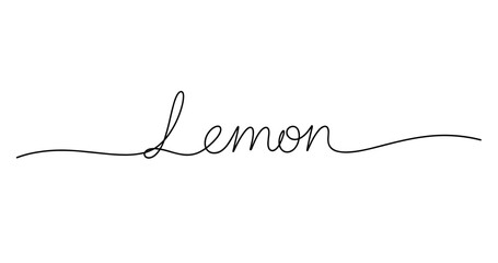 Obraz premium Elegant handwritten lemon in script calligraphy on white background. No editable strokes