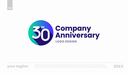 30th anniversary logo icon vector template circle logo mark banner