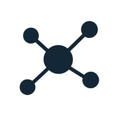 Four Node Connection Digital Network Icon
