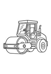 Illustration of a Road Roller Construction Vehicle.