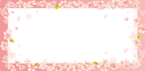 春の花の華やかで上品なベクターイラストフレーム背景