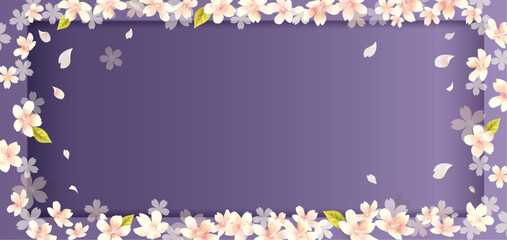 春の花の華やかで上品なベクターイラストフレーム背景