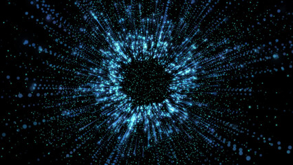 Blue Light Speed Starburst Abstract Background Dynamic and bright energy burst with glowing...