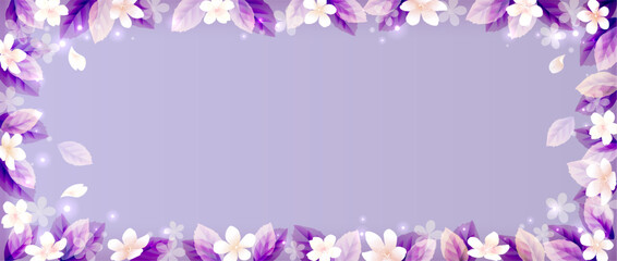 桜と春の花の華やかで上品なベクターイラストフレーム背景