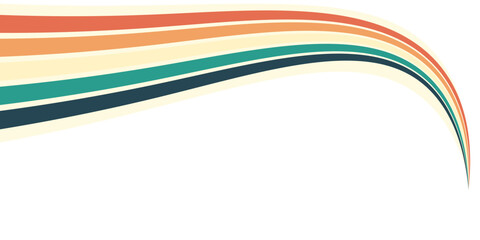 Abstract background of rainbow groovy Wavy Line design in 1970s Hippie Retro style. Vector pattern ready to use for cloth, textile, wrap and other.