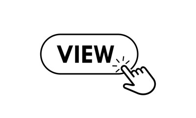 Minimalist vector logo set of interactive interface buttons. Featuring navigation icons like view with a clean hand pointer clicking design for web and apps.