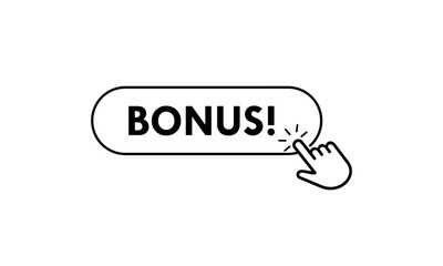 Minimalist vector logo set of interactive interface buttons. Featuring navigation icons like bonus with a clean hand pointer clicking design for web and apps.