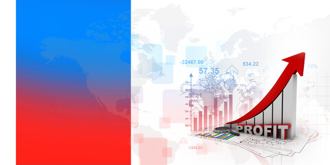 3d illustration Stock market online business concept. business Graph 