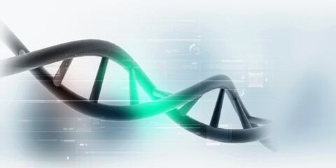 3d illustration of dna structure, abstract background