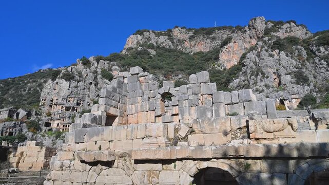 Ancient roman theater ruins in Myra, Turkey