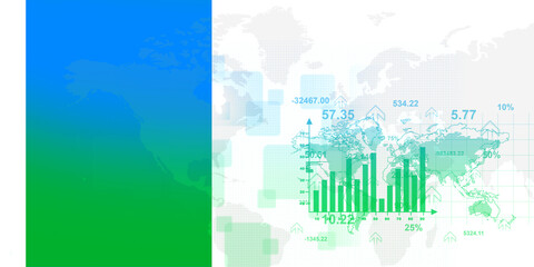 2d illustration Stock market online business concept. business Graph 