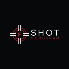 Obraz premium Initial Letter F Shot Hunting Focus Logo Design Inspiration