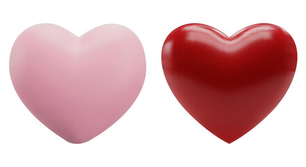 Heart shape 3d icons. Love symbol for Valentines day and Mother day decoration. Social media like symbol.