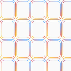 Seamless Retro Rounded Rectangle Pattern &ndash; Colorful Gradient Mid Century Modern Geometric Background