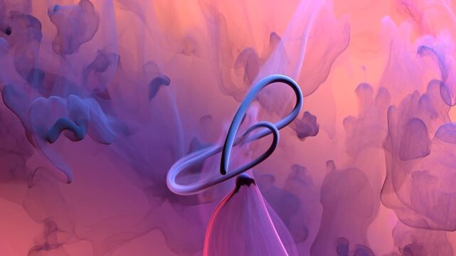 Chromatic fluid plumes with soft diffusion and organic shapes agnst a vibrant gradient backdrop