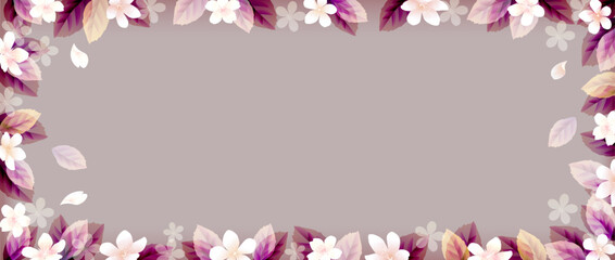 春の花の華やかで上品なベクターイラストフレーム背景