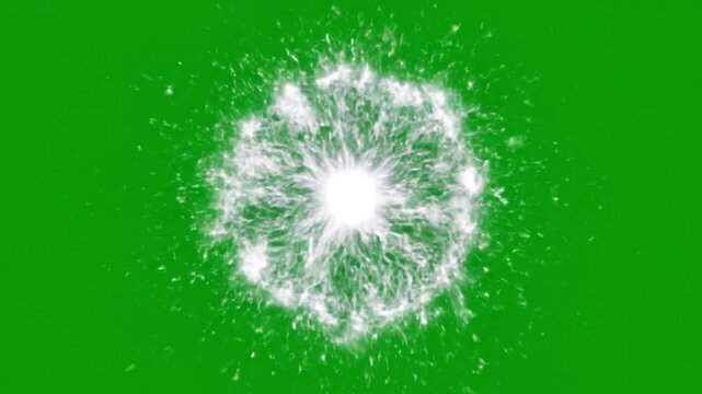 White Explosion Burst Effect on Green Background