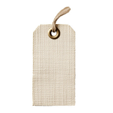Canvas Linen Hang Tags Set, Blank Fabric Price Tag Labels Isolated