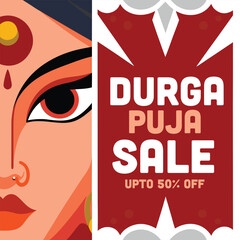 Happy Durga puja festival Post Illustration