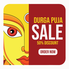 Happy Durga puja festival Post Illustration
