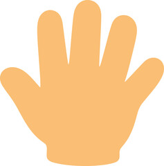 Obraz premium Orange hand illustration representing connection and interaction with five fingers displayed