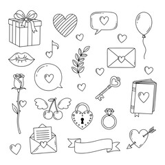 Hand Drawn Valentine's Day Element Collection