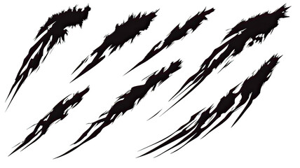 A dark background with abstract red and black paint strokes