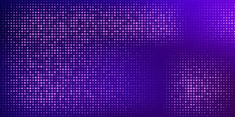 Purple abstract pixel texture bg video screen. Tv pattern background with square noise effect. Futuristic broadcast neon gradient banner for television. Modern vhs led static display element © sholeh