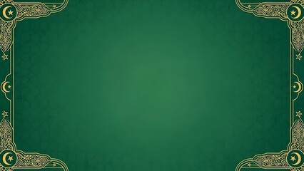 Elegant green background with decorative golden frame design