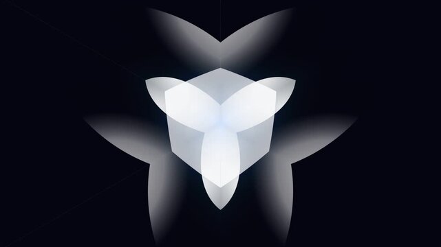 Abstract Geometric Shapes with Blue Glow.