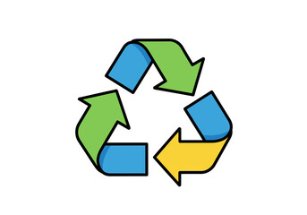Obraz premium Recycling Symbol Arrows Green Blue Yellow.