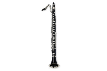 Elegant clarinet with detailed keys on gradient background