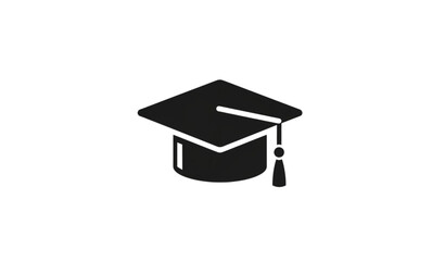A minimalist vector graphic of a graduation cap icon